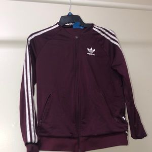 adidas track top maroon